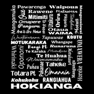 Hokianga Place names TSirt White Text Design